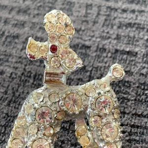 Vintage rhinestone poodle brooch